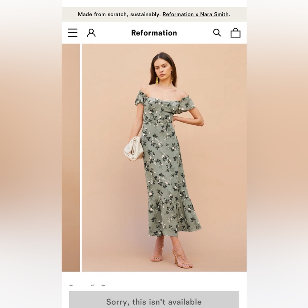 Reformation Butterfly Dress Verde - Size 12